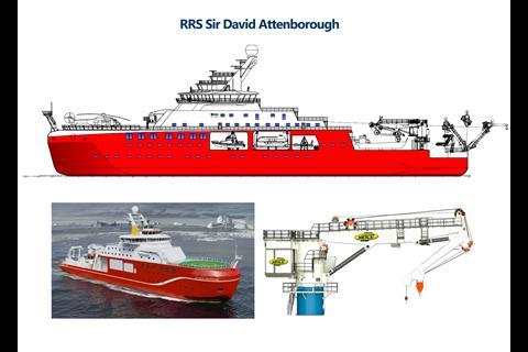 The UK's new polar research ship will have two explosion proof cranes on board